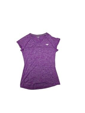 Pony Women Purple Heather Athletic Workout Short Sleeve T-Shirt Size M